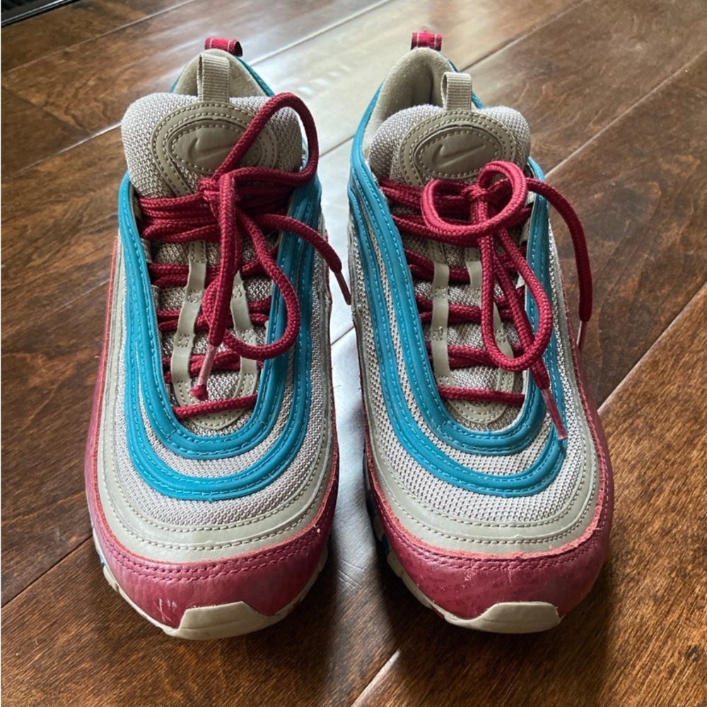 Nike Air Max 97 Light Taupe Geode Teal Team Red Shoes AQ4126-202 size 8 men’s